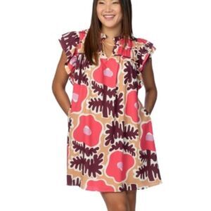 Crosby by Mollie Burch Bradley Mini Dress in Mod Poppy NWT Sz. S